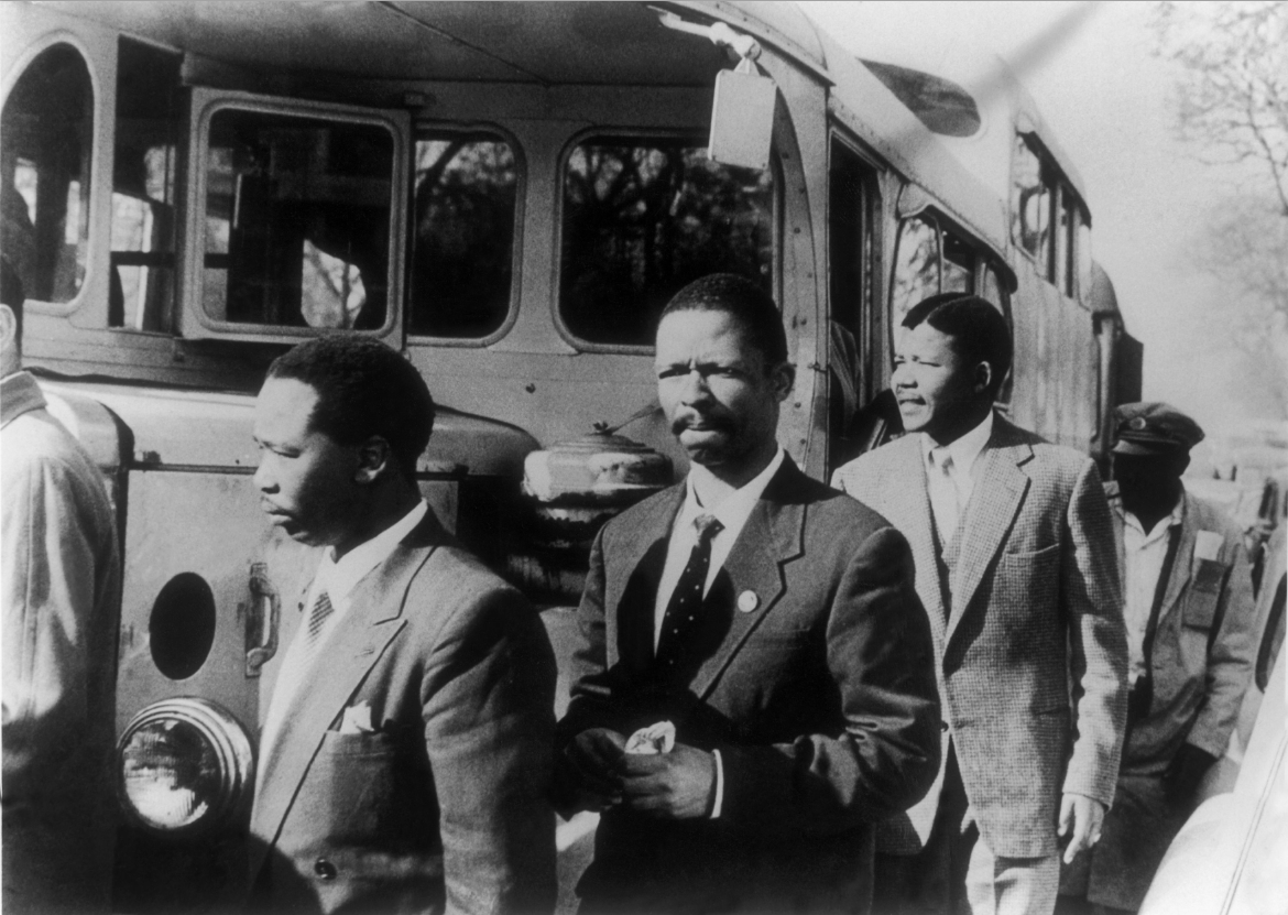 Nelson Mandela, second from right, as a leader of the African National Congress.
