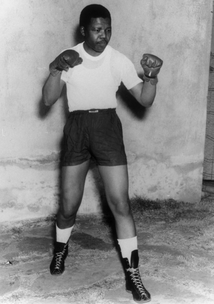 Nelson Mandela Boxing Pose