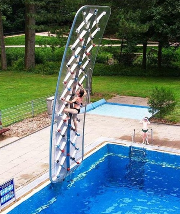 rock climbing pool wall