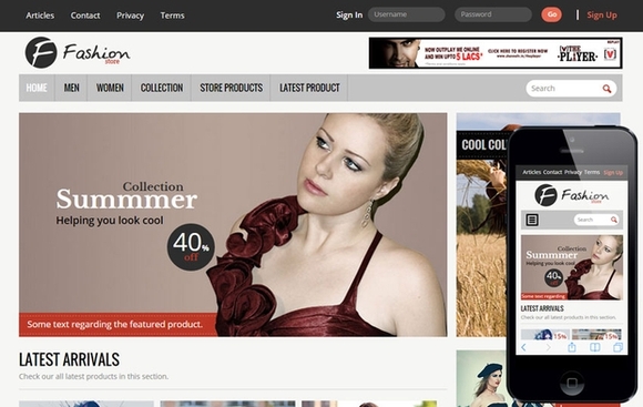 Fashion Store - website templates