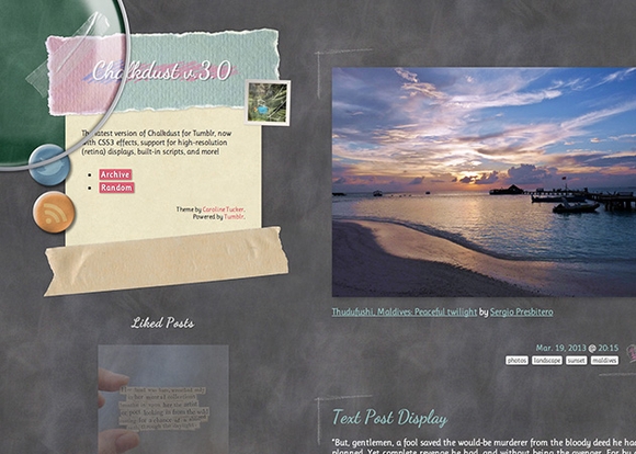 Chalkdust v.3.0 - Beautiful Free Tumblr Themes 2014