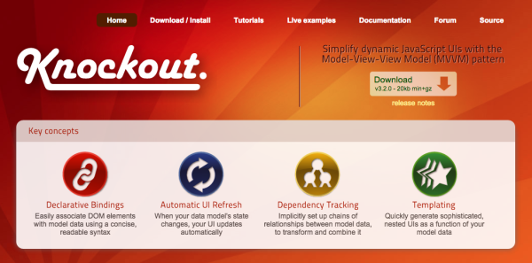 top best javascript frameworks for programmers 2014 - knokoutjs