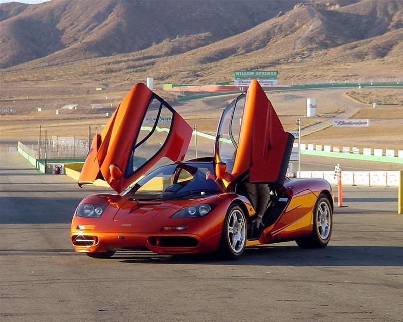 McLaren F1 Orange with doors open