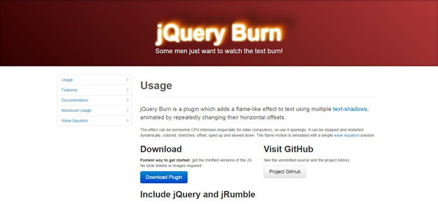 jquery burn