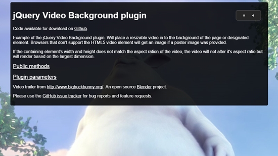 10) jQuery Video Background Plugin