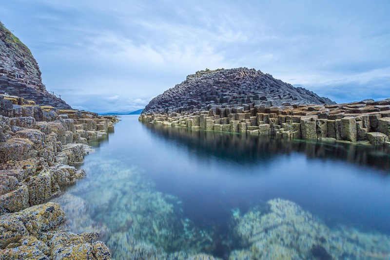 1. Rock formations on the island of Staffa