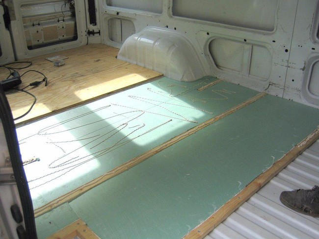 Next, they put in some hardwood floors for comfort.