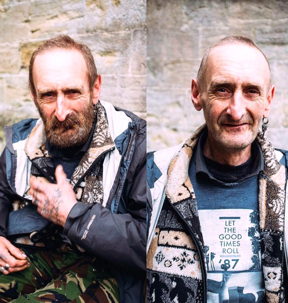 Barber gives haircuts to the homeless
