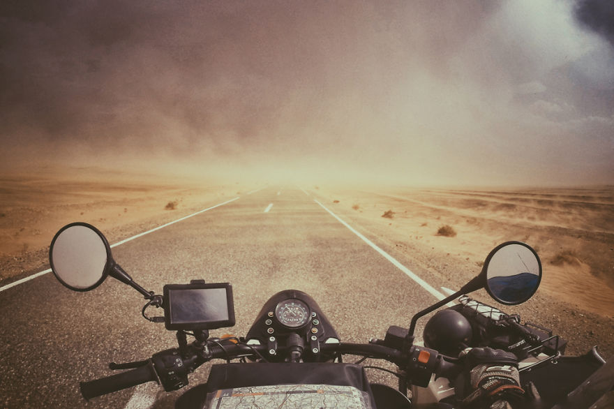 Sand storm in the Sahara desert