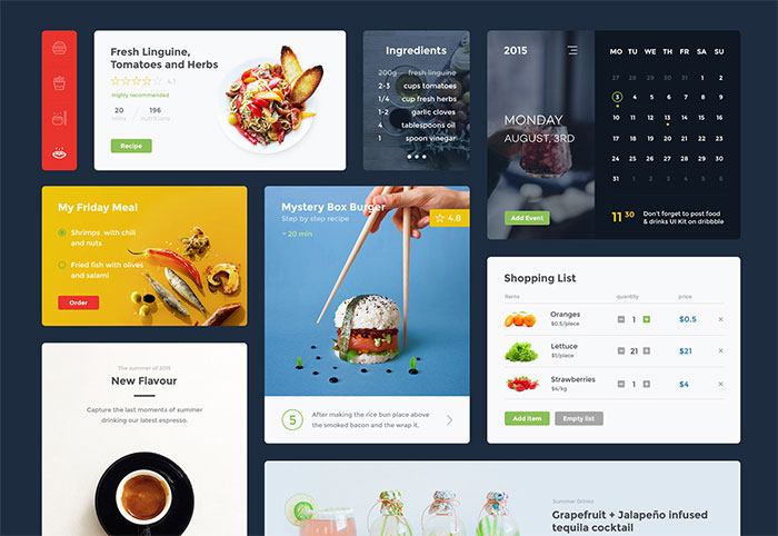 Food & Drink UI Kit (PSD + Sketch)