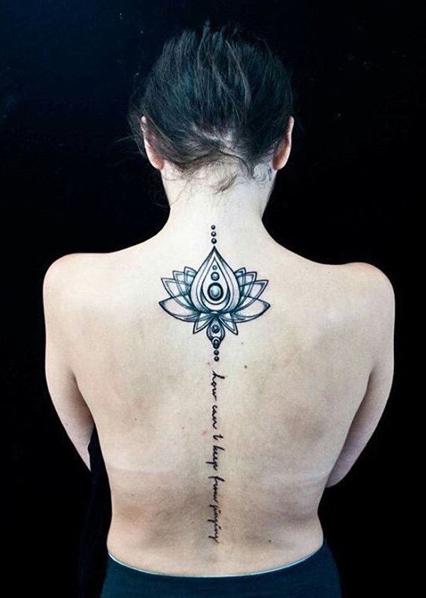 Combining designs with quotes along your spine is also a great idea. You can choose a quote or your motto in life; basically something that makes you stand strong and tall.