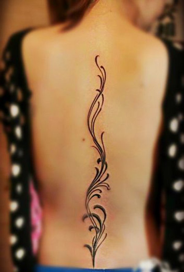 These beautiful swirls tattooed on your spinal area feels like there is a beautiful magic flowing out of you. It’s really simple but majestic. Perfect for any women out there.