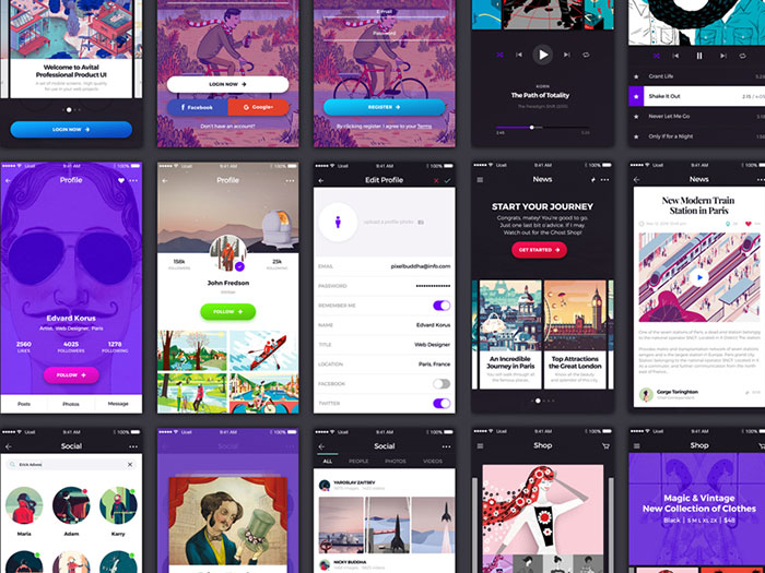 Avital Mobile UI Kit