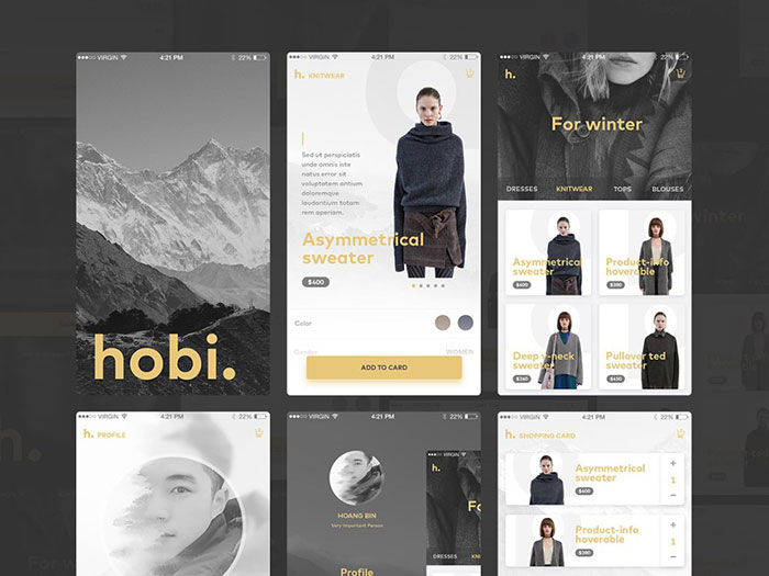 Fashion App UI Kit PSD