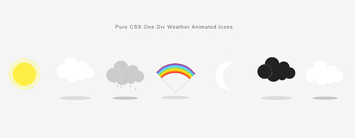 Pure CSS One Div Weather Animated Icons