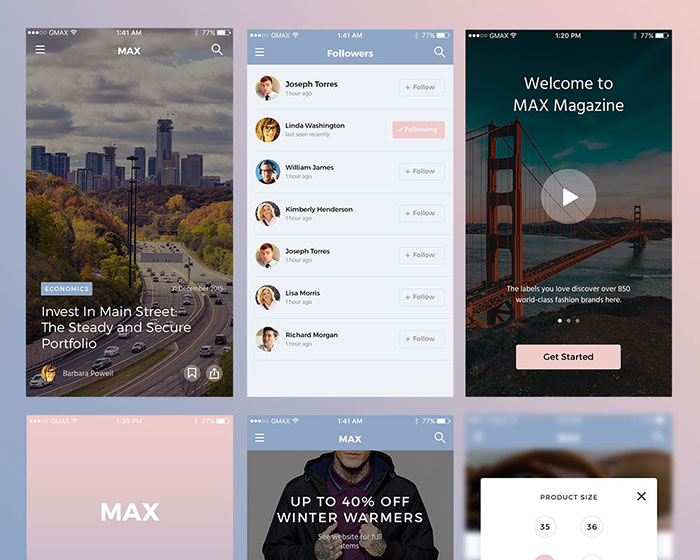 MAX UI kit freebie