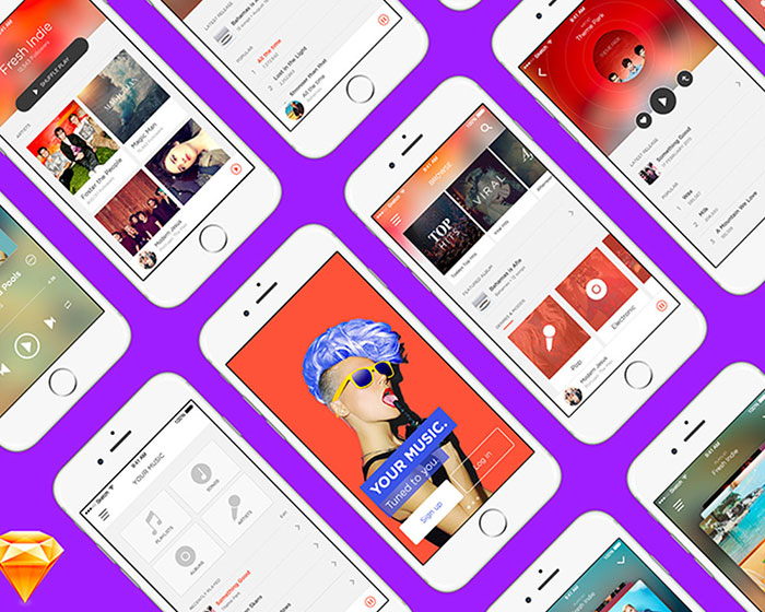 Music App FREE UI Kit for Sketch