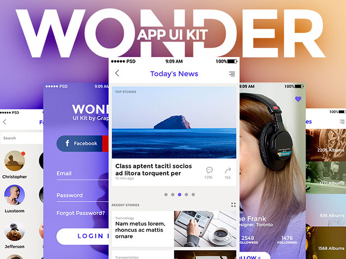 WONDER: Free App UI Kit