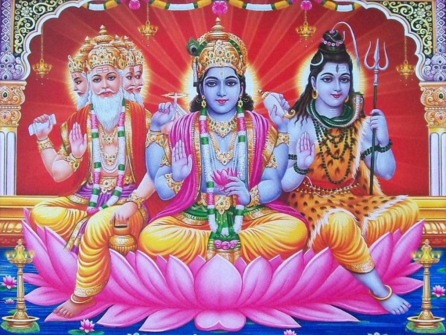 symbols of the Trinity of Hindu deities